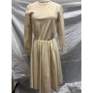 Vintage Custom Made Motta Hong Kong Cream Long Sleeved Dress